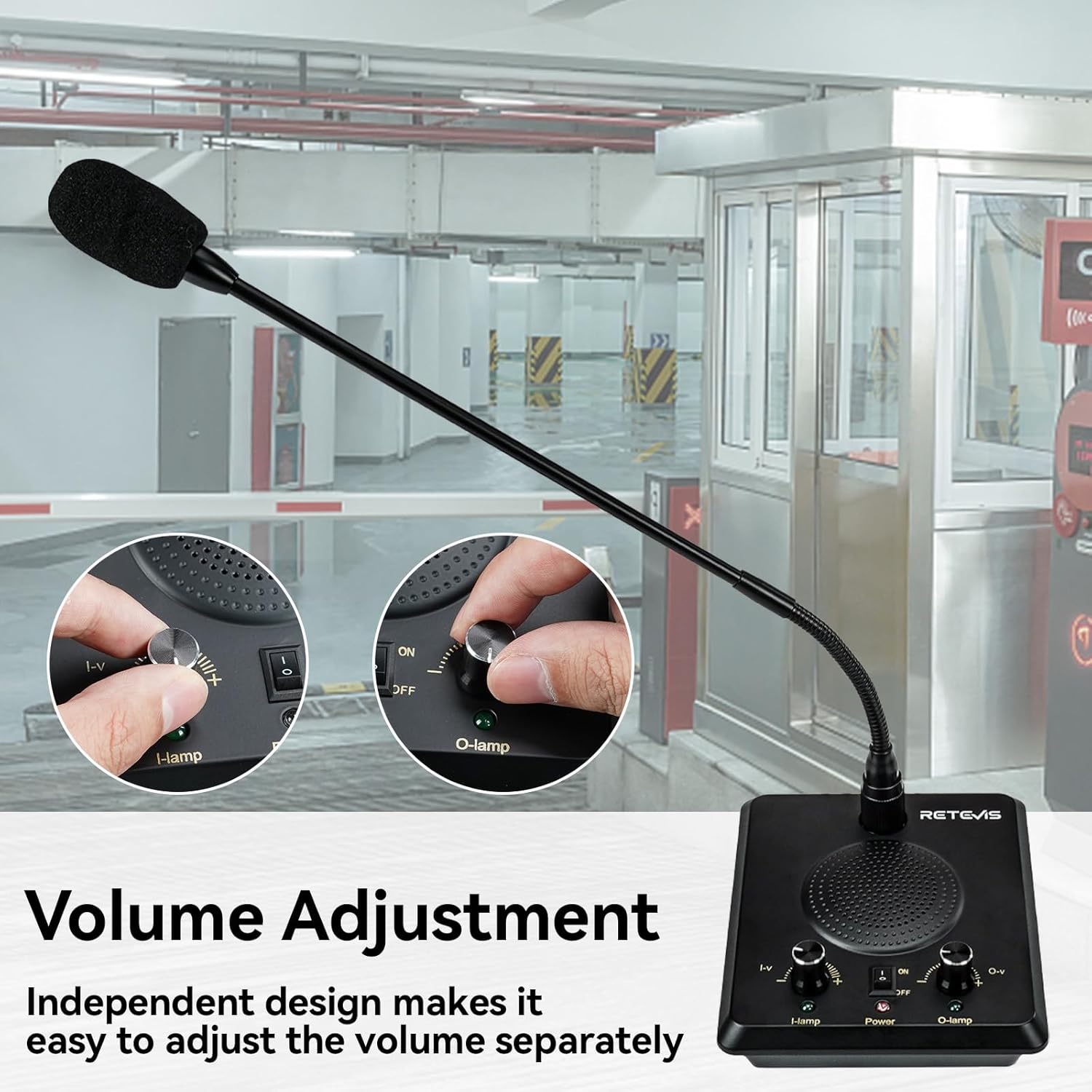 Retevis RT-9909 Window Intercom,Window Speaker Intercom System,IPX5 Waterproof,Noise Canceling,High Power Loudspeaker,Dual Way Intercom for Food Truck,Counter,Ticket Office