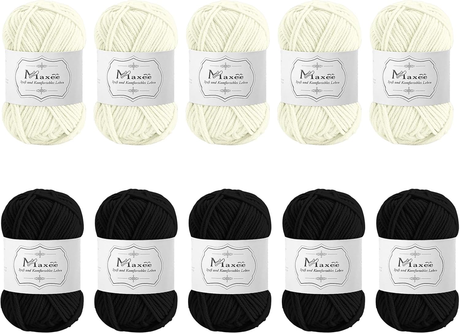 Maxee 250g(5x50g) Acrylic Yarn for Crocheting and Knitting, Multicolor Hilo Acrílico, 5 Skeins of 100m(109 Yards), 5ply Soft, Beginner/Professional Kit