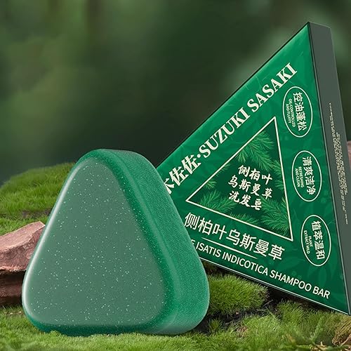 Miniatura 3 de Nature Triangle - Barra de champú, jabón refrescante e hidratante para el cabello, rellenos de calcetines de Navidad, barra de champús de hierba