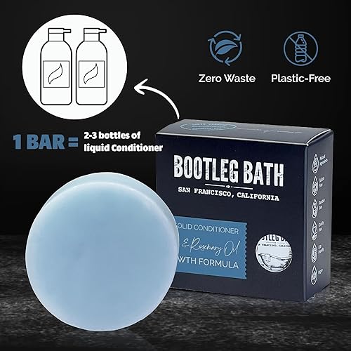 Miniatura 5 de Barra acondicionadora de fórmula de crecimiento con biotina y aceite de romero, vegana, respetuosa con el medio ambiente, cero residuos, para el