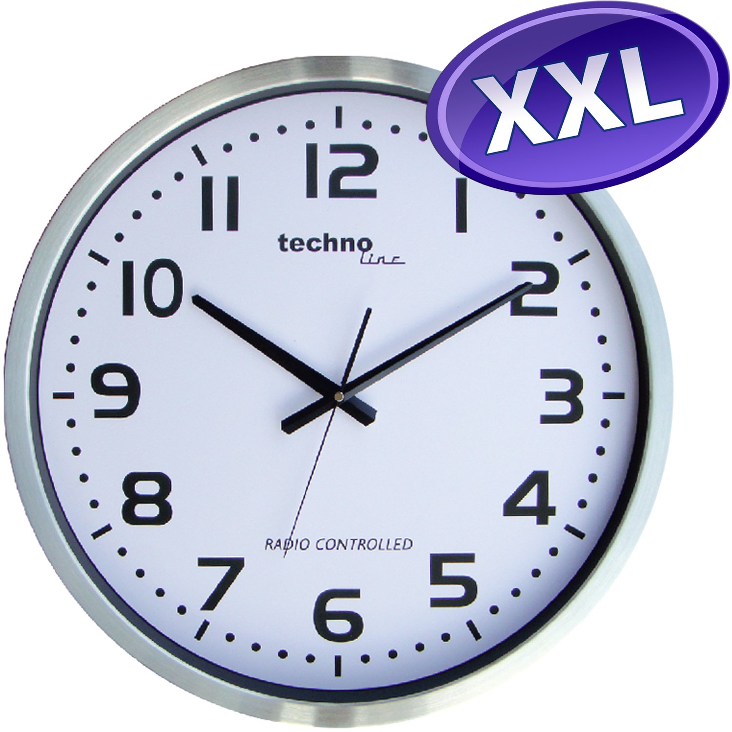 Technoline, WT 8995 Zegar ścienny Jumbo sterowany radiowo, Ø 50cm, metalowa rama
