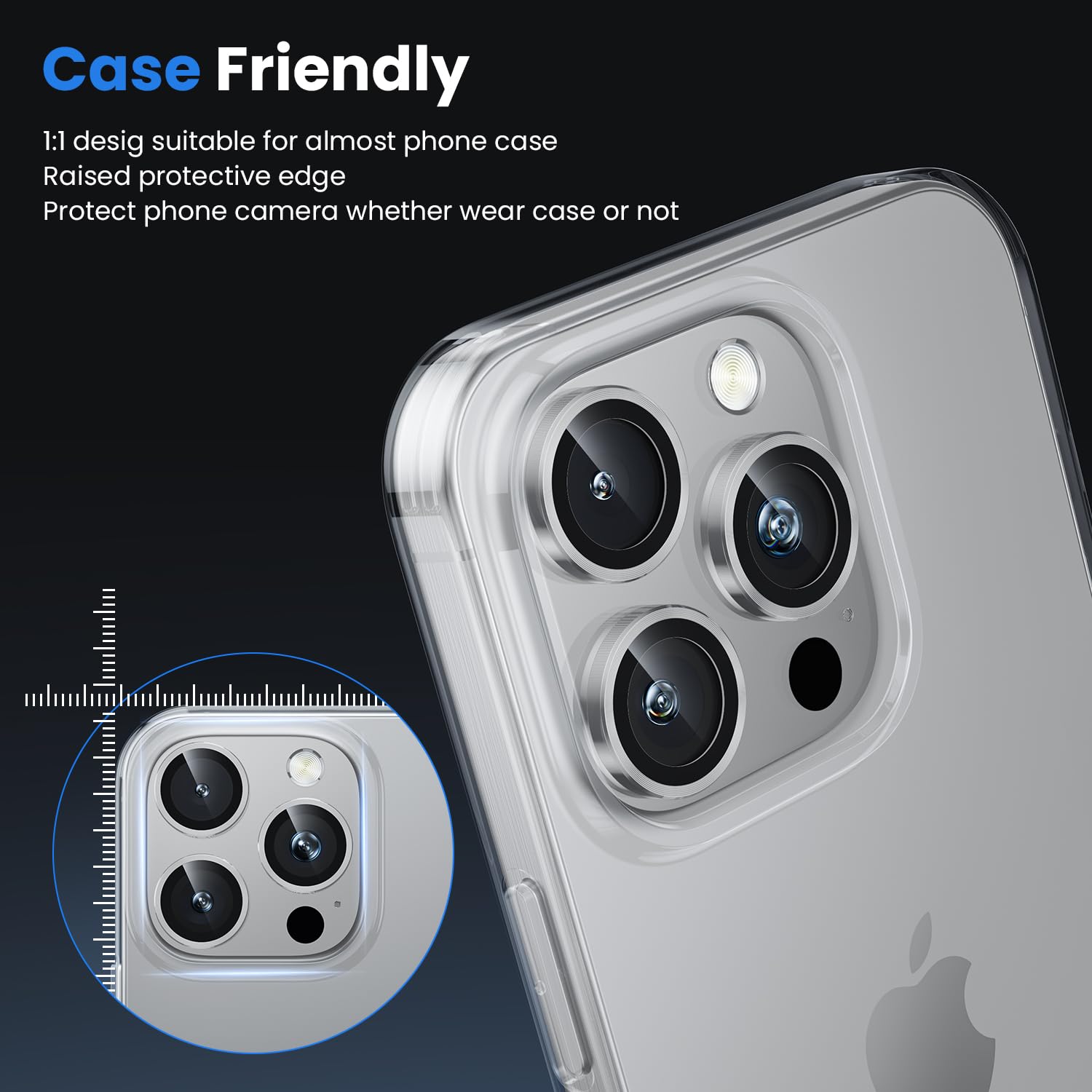 Protection D'appareil Photo Pour IPhone 16 Pro En HD - Compatible Avec Les Coques Anti Rayures Anti Reflet Resistant A Leau Green Lion Titanium Naturel