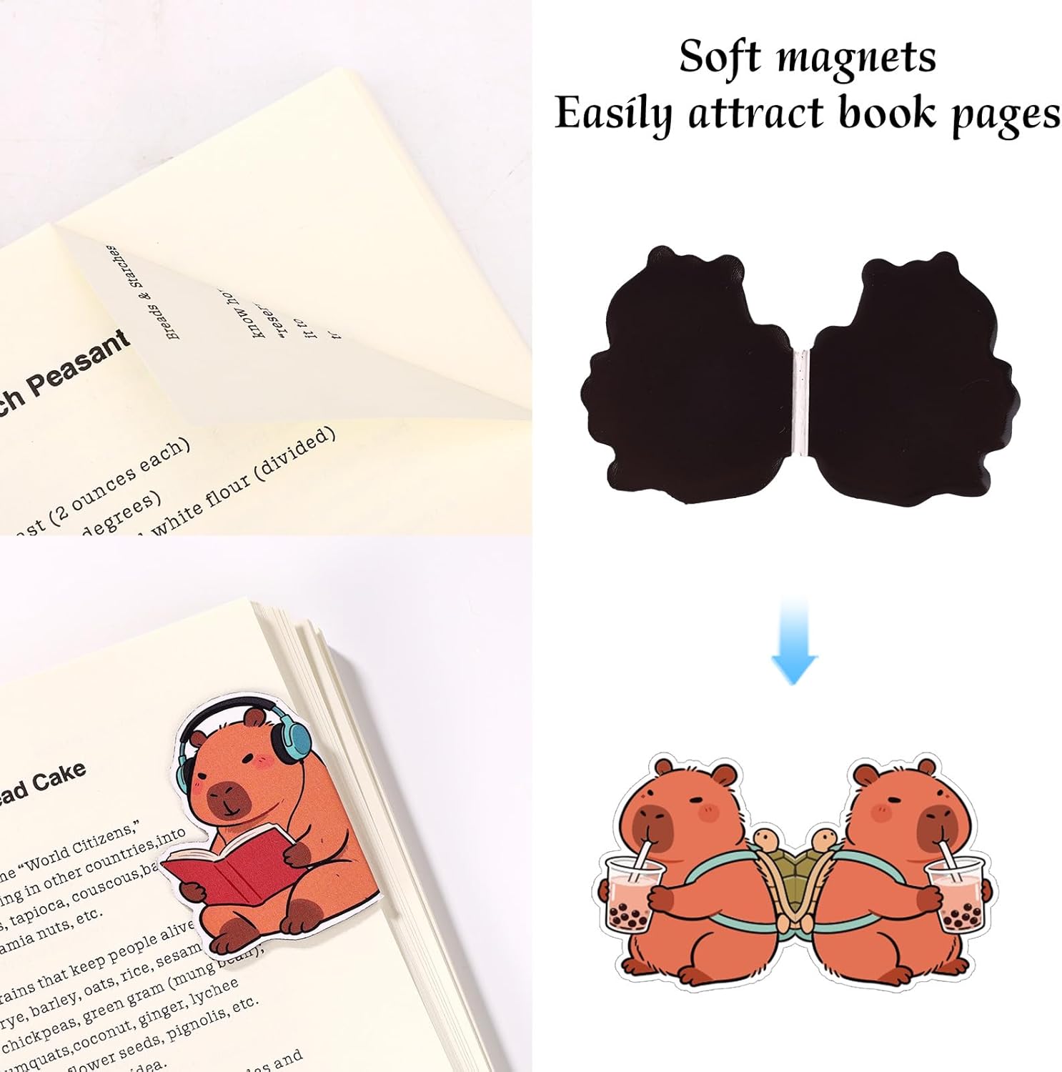 10pcs Animal Magnetic Bookmarks, Cute Animal Bookmarks Adorable Page Marking Accessories for Diaries Planning Manuals & Documents - Image 4