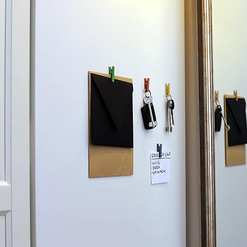 Miniatura 4 de Paquete de 20 mini clips autoadhesivos para fotos, clips de madera de colores mezclados para pared, colgador de pósteres, tarjetas de fotos