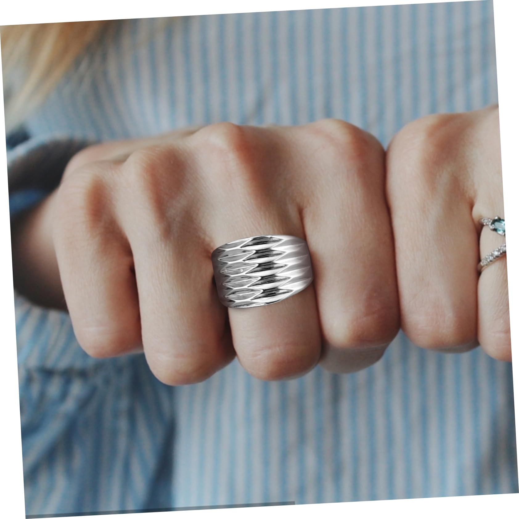 Healvian 5 Series Anillo Mujer Ajustador Para Anillos Para Mujer Plata De Decoración De Dedo Para Chicas Adolescentes Lindos s Cobre 2 Piezas X 5