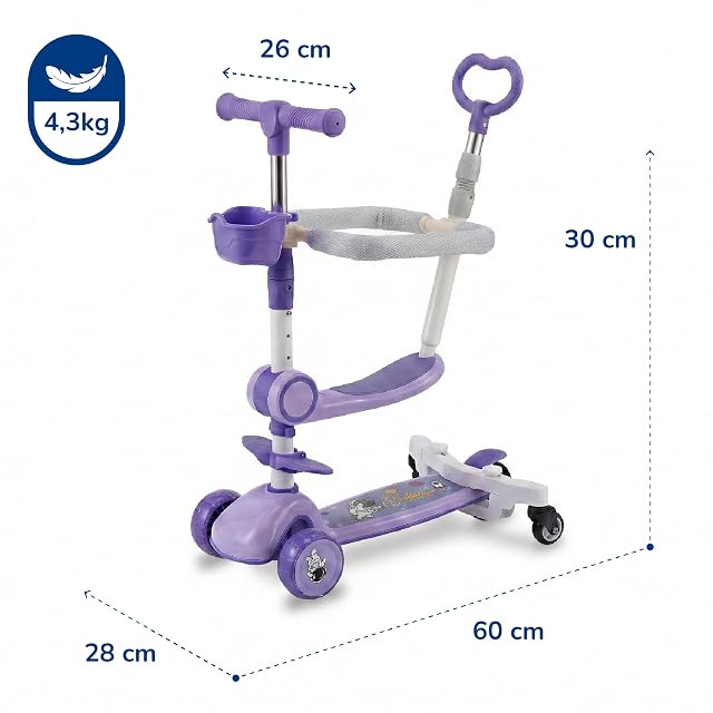 Foto 5 de 8 de Nuvix Patinete Evolutivo 3 en 1 para Niños, Naranja