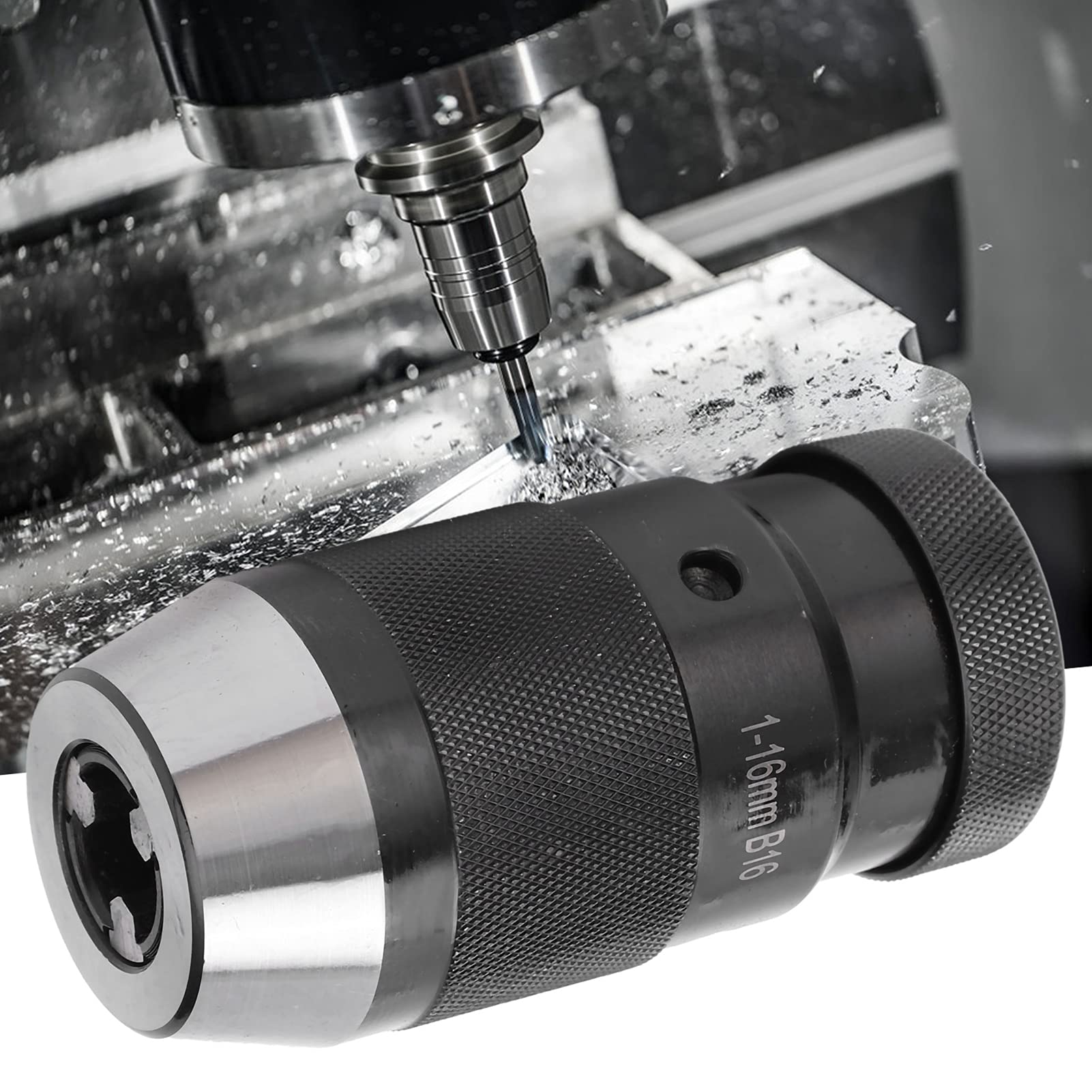 FLEXMAN Uchwyt Wiertarski, 1 Wiertło Zaciskowe O Średnicy 16 mm Samozaciskowe, Samoblokujące Narzędzie Sprzętowe 40CR Bezkluczowy Adapter do Konwersji Uchwytu Wiertarskiego