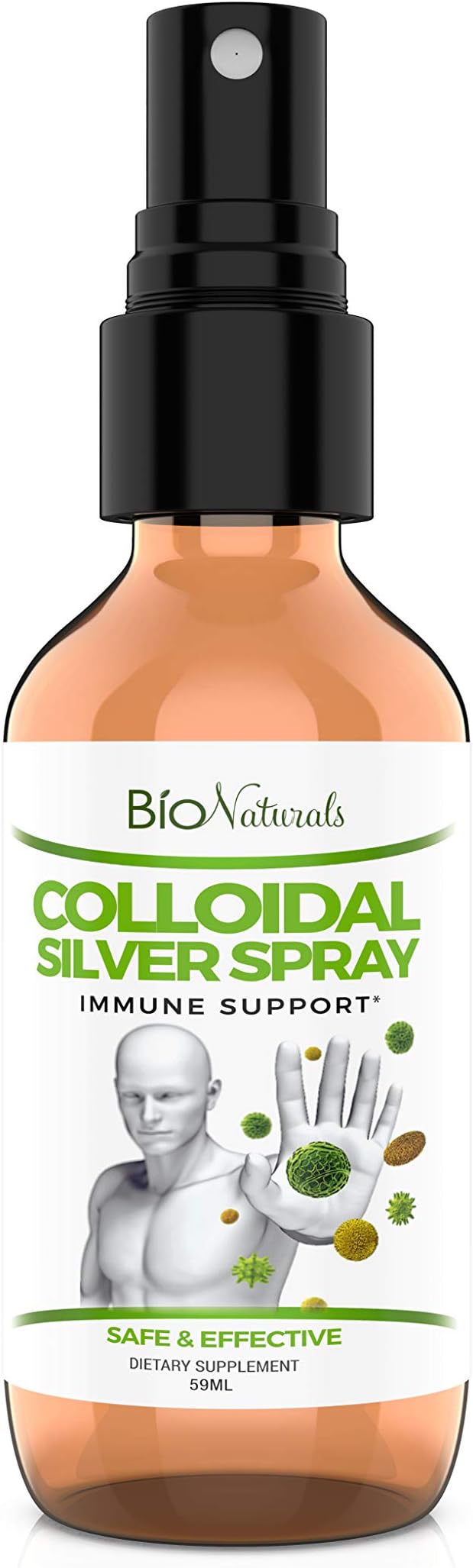 Bio Naturals Colloidal Silver Spray - Immune Booster - Relief for Skin, Ear, Throat - 2 fl oz