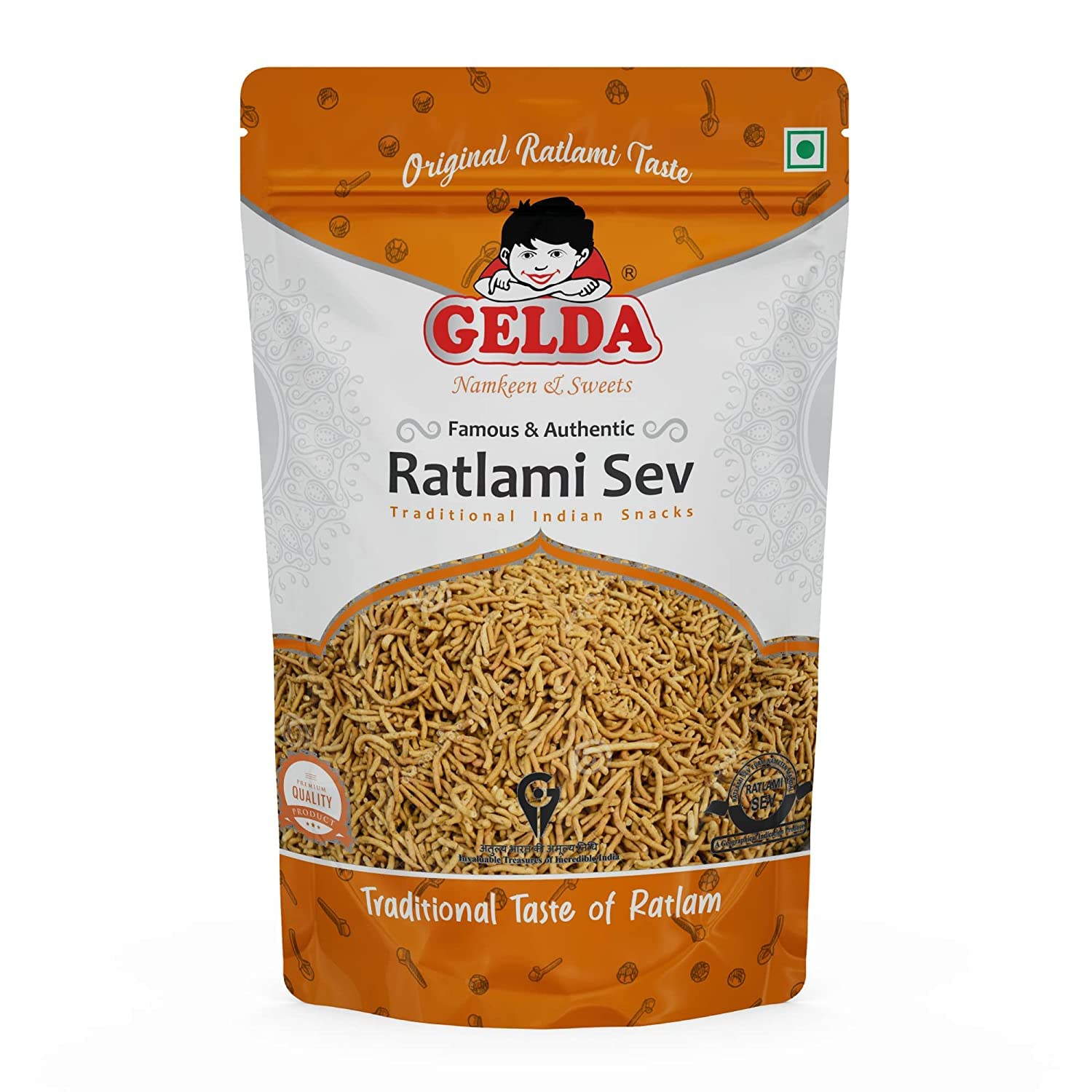 Gelda 500gm Famous Ratlami Snacks| Healthy Namkeen Snack| A Real Taste of Ratlam | No Preservatives & Artificial Flavors (Medium Spicy Laung Sev) (B0BZ4MX9GL) Amazon Price History, Amazon Price Tracker