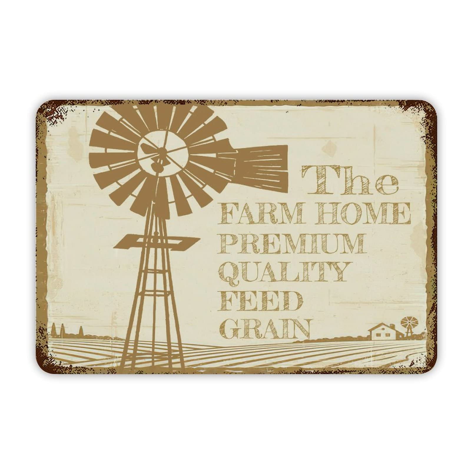 ENEDNATE Farm Home Sawyer Mill Charcoal Windmill Vintage Metal Tin Sign 12x8 inch Aluminum Sign for Kitchen Bars Restaurants Cafes Pubs Wall Decor
