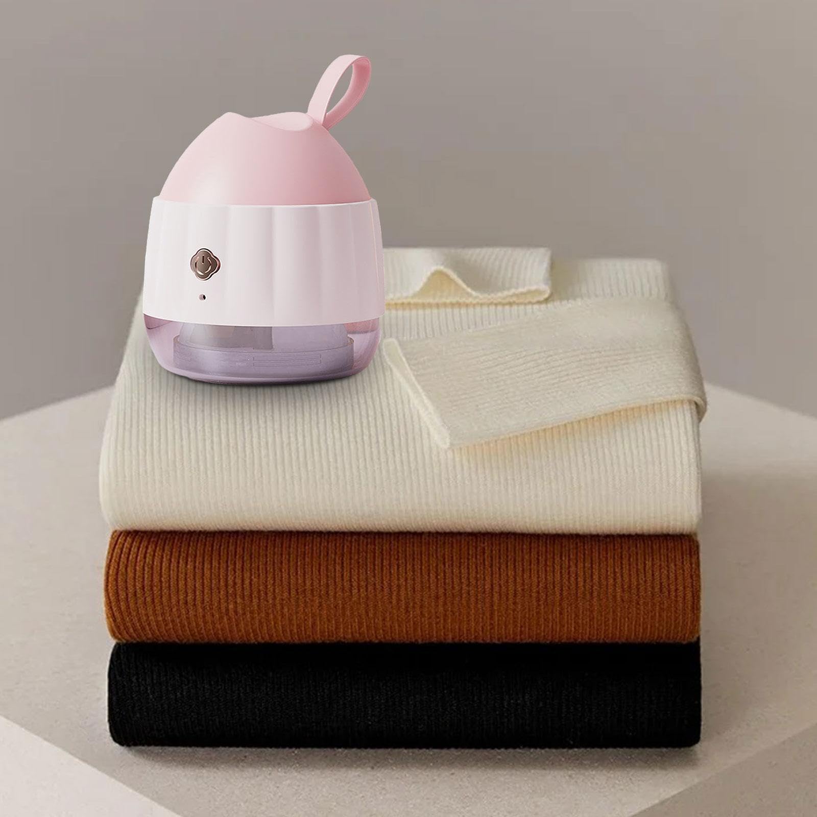 Milageto Elektrischer Stoffentferner, elektrischer Entferner, Edelstahlklingen, zum Entfernen von Flaum, Pullover, Defuzzer, Fusselentferner für Couch-Stoff, Rosa