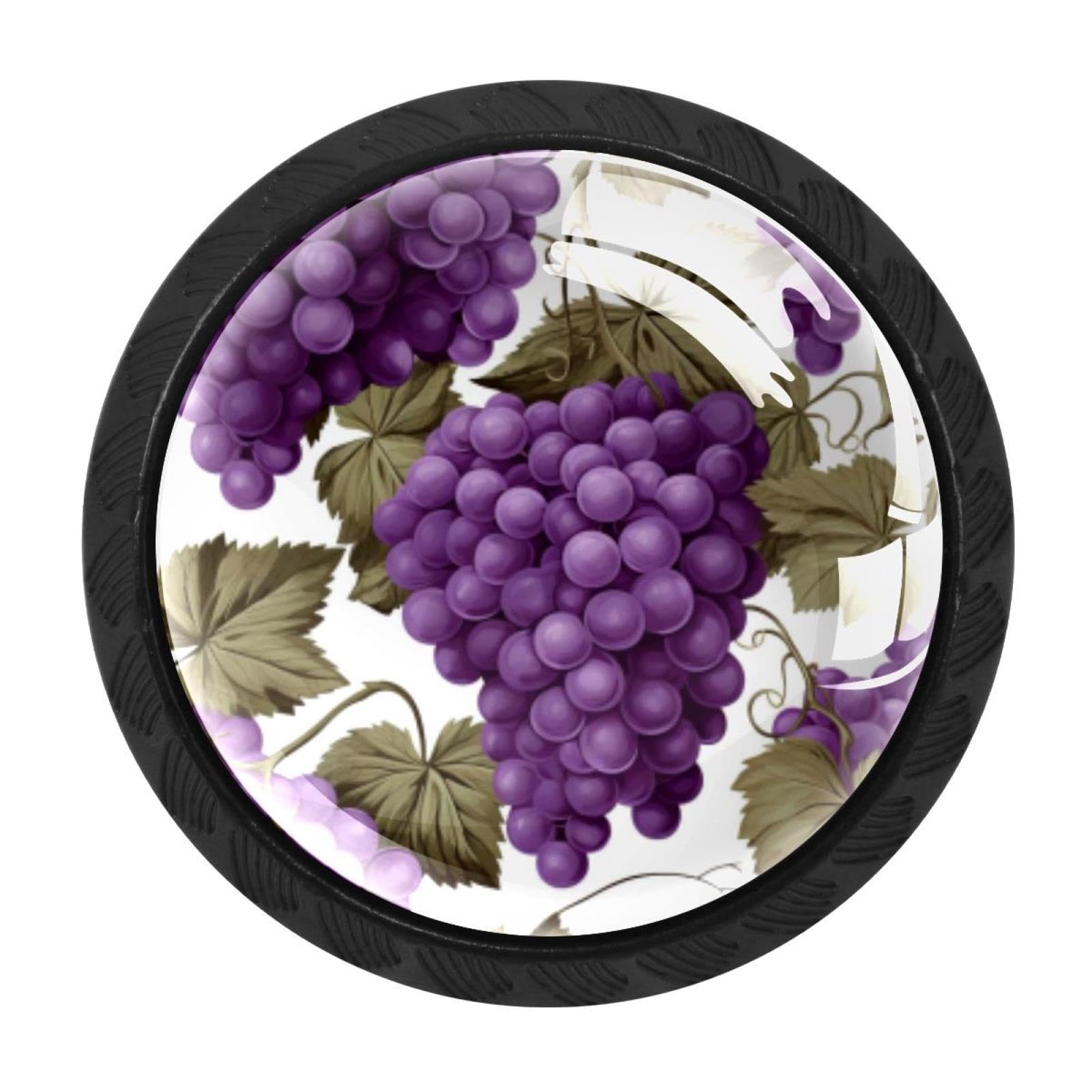 CHENZZZZ 4 Pieces Grape Drawer Knobs, 35mm Black Cabinet Knobs, Drawer Pulls and Knobs, Dresser Drawer Knobs, Cabinet Hardware Kitchen Cabinet Knobs