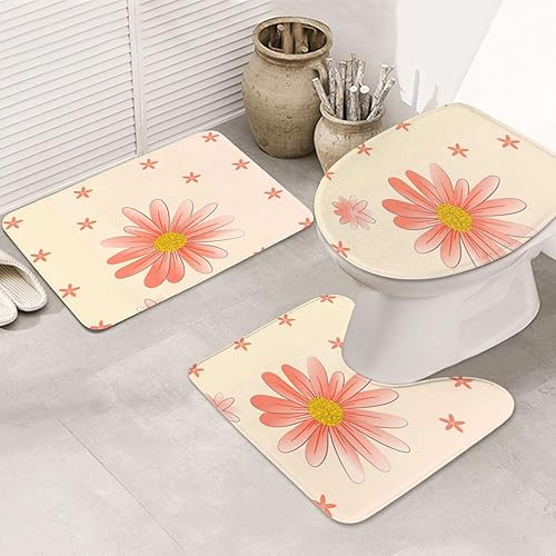 Miniatura 8 de Soft and Comfortable Flannel Bathroom Non Slip Rugs,Super Absorbent Anti-Skid Carpet 3 PiecesSet Lotus Flowers Waiting to Bloom