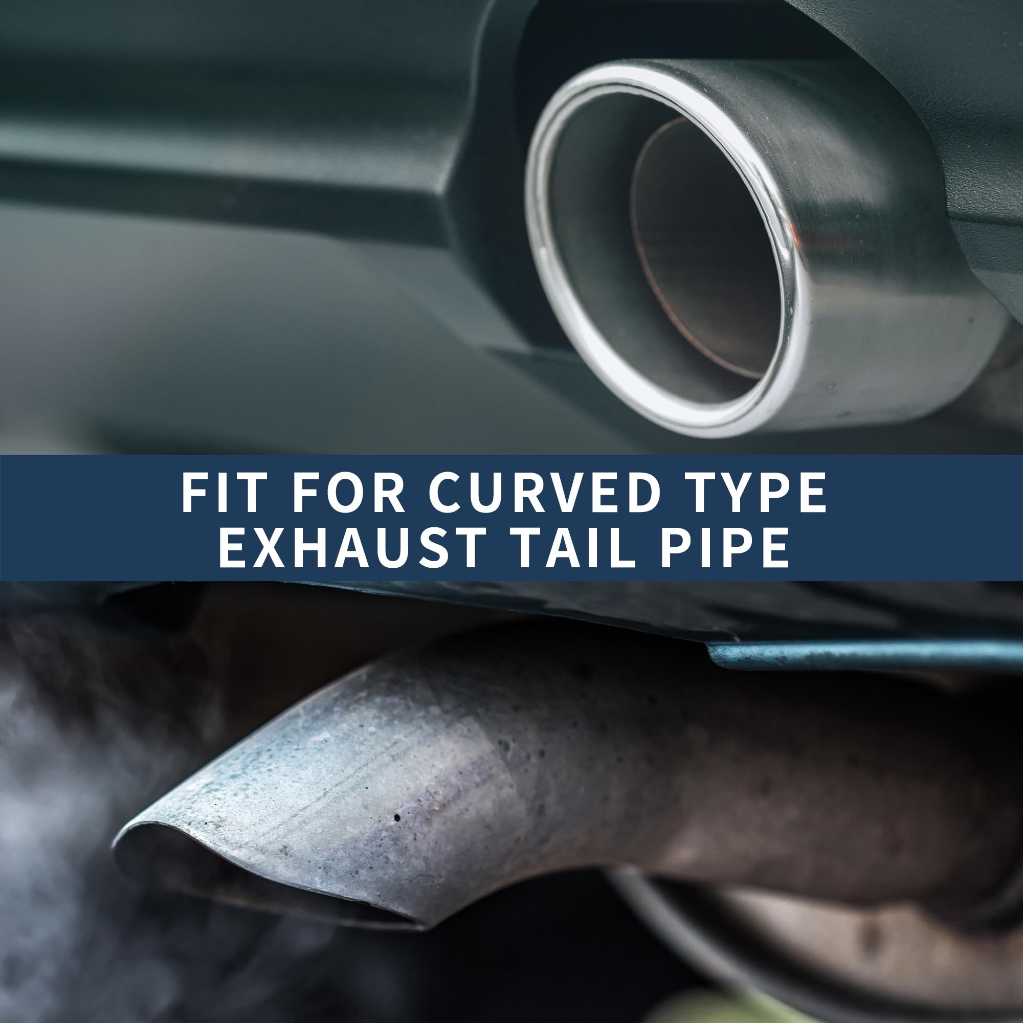 Punta di Scarico Curva Inclinata Posteriore 2.8" Ingresso 4.1" Uscita 7.2" Lunghezza Tubo di Scarico per Land Rover Range Rover 02-10 in Acciaio Inossidabile Tono Argento Bullonato