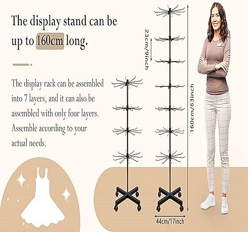 Miniatura 2 de Soporte de exhibición al por menor de 7 niveles para exhibición de tienda movible tienda Spinner joyería llavero Socking Sombreros Juguetes Show