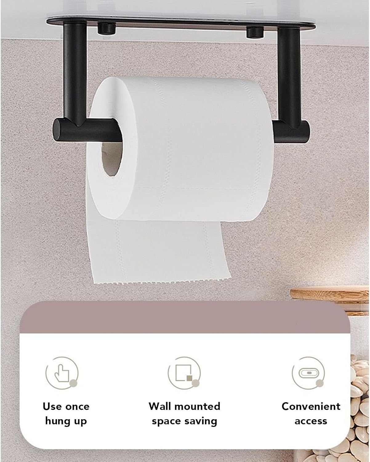 Tissue Roll Holder Stainless Steel Modern Wall Mounted Multifunctional Toilet Paper Holder for Bathroom, Kitchen, Washroom Etc