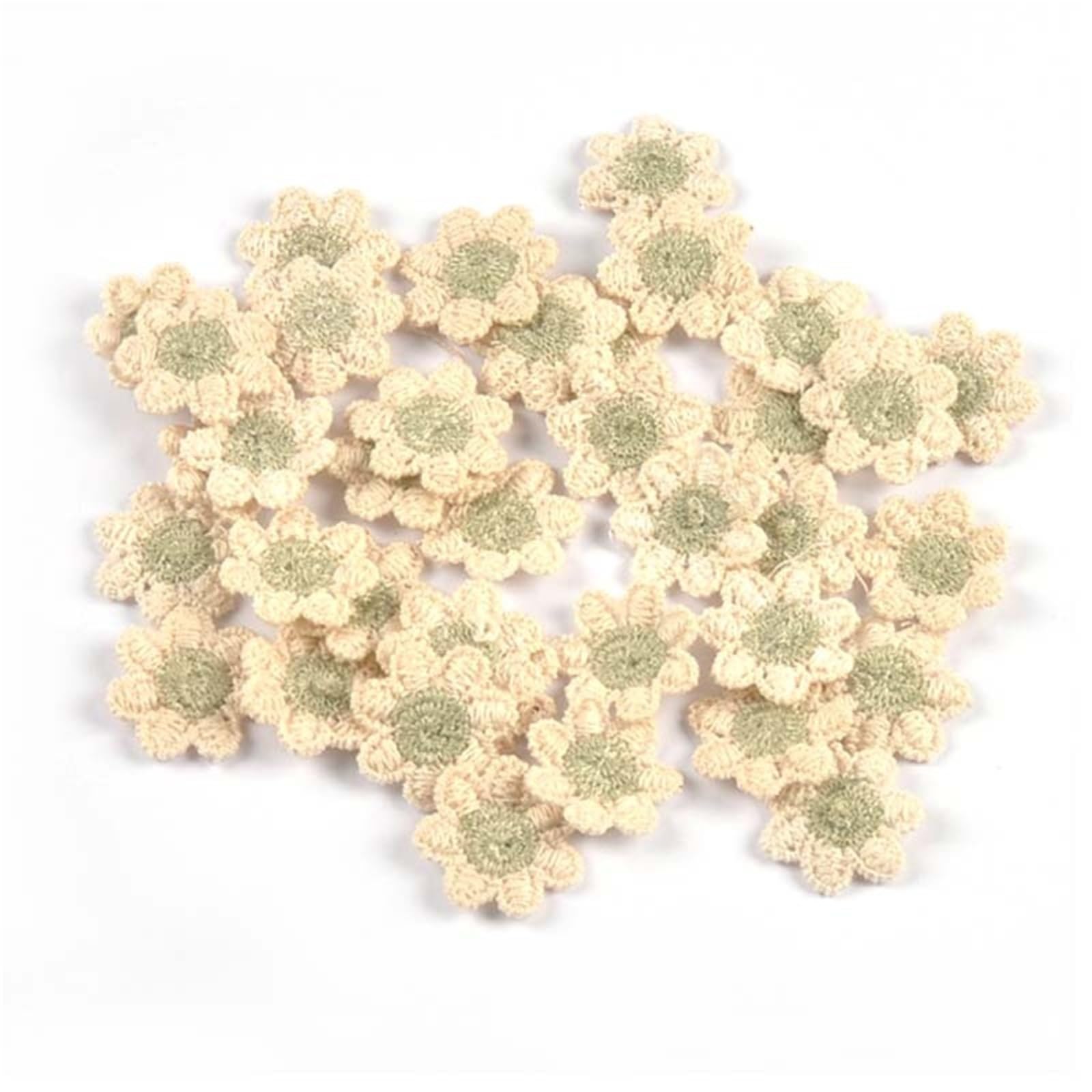 Wtaxbh Color2 Iron On Patches 200Pcs/Lot 20Mm Mini Lace Flower Appliques For Diy Hat Clothes Sewing Supplies Headwear Decor(Color2)