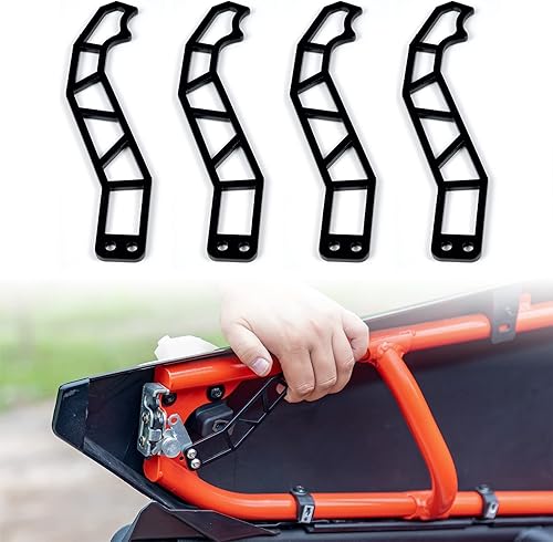 Miniatura 1 de SAUTVS 4 manijas de puerta de metal para Can Am X3 MAX, pestillos de puerta con recubrimiento en polvo negro para Can-Am Maverick X3 X DS RS Turbo R