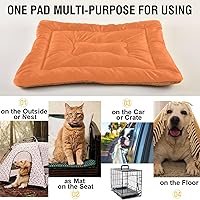 Vista 71 de Dog Bed Mat Soft Comfortable Anti-Slip Bottom Pet Mat Washable Cat Kennel Crate Pad for Small Medium Large Pets 18x24in Hot Pink Beige