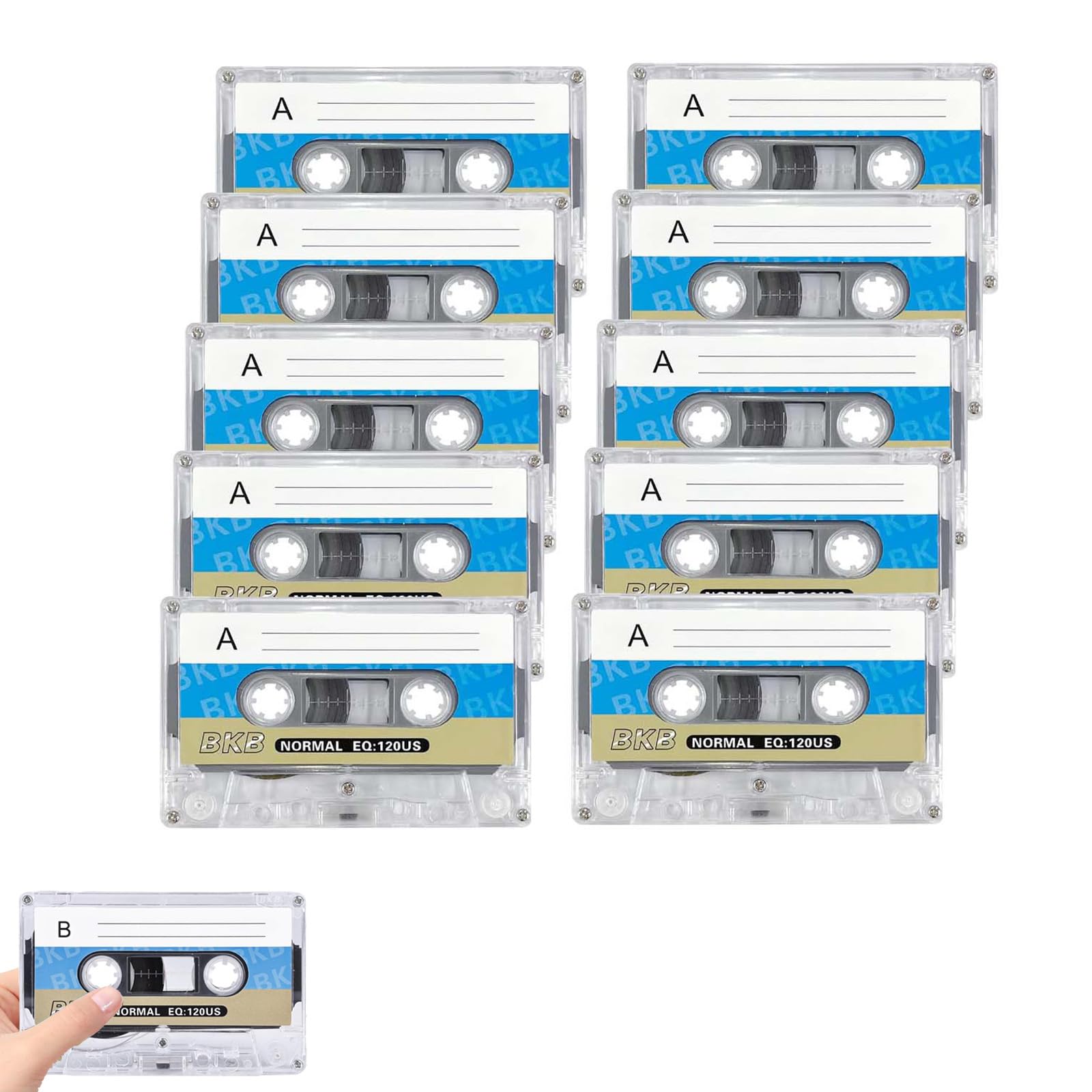Kassetten, 10 Stück Leer Audio Kassetten, Leere Kassetten, 90 Min Leerkassetten,Audio Kassette, für Vorlesungen Seminare Alltägliche Aufnahmen