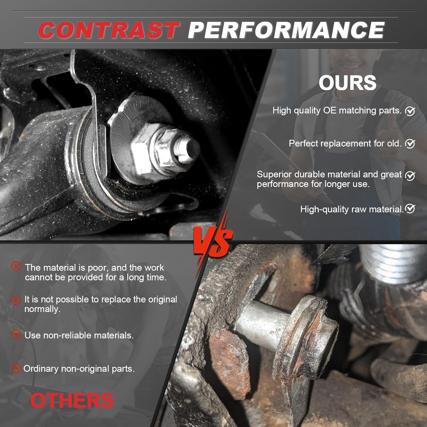 4* Lower Control Arm Cam Bolts Kit Fit for 4Runner,Tacoma, FJ Cruiser GX470, 4.0L/4.7L 2003-2006 Front Alignment Camber Toe Adjustment Bolts 48190-60020, 48409-60020