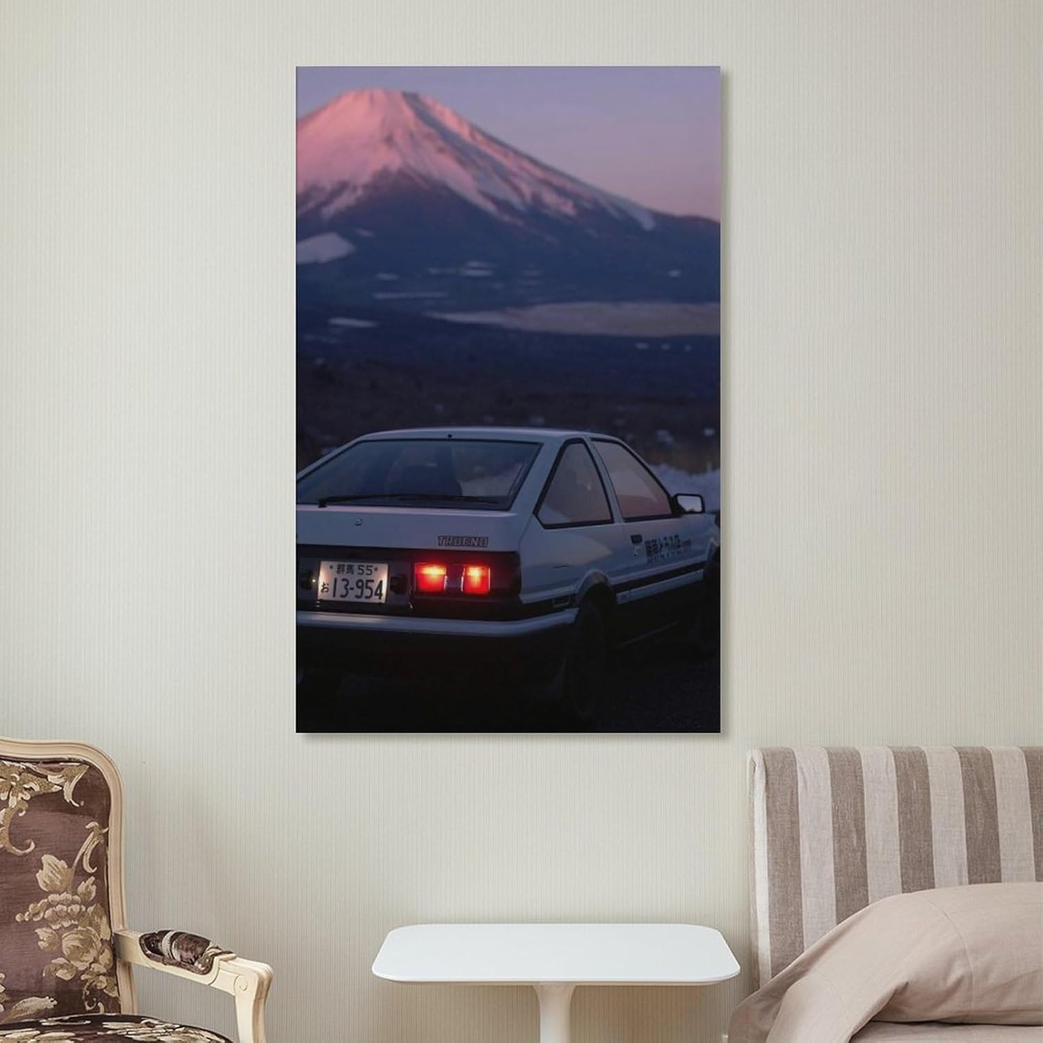 Jdm Car Ae86 Tail Light Mount Fuji Art Car Posters & Prints Car Canvas Wall Art Living Room Decor for Men Aesthetic Paintings Pictures Wall Decor Framed Unframed 12x18inch(30x45cm) - Image 7