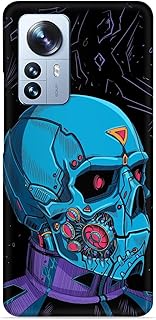 جراب موبايل سيليكون مطبوع بنمط جمجمة روبو فيكتور متوافق مع شاومي 12 برو شبكة الجيل الخامس 5G