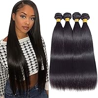 Vista 22 de Extensiones de cabello humano lacio 12A con cierre de encaje HD de 5 x 5 (16, 18, 20 + 14 pulgadas), tejido de cabello humano virgen brasileño 100%