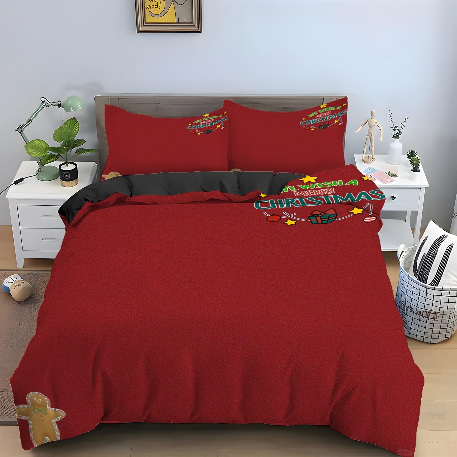 Housse de couette 90x190 en microfibre douce avec fermeture éclair