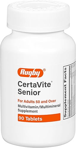Rugby CertaVite - Suplemento multivitamínico/multimineral para adultos de 50 años o más, 90 tabletas (paquete de 1)