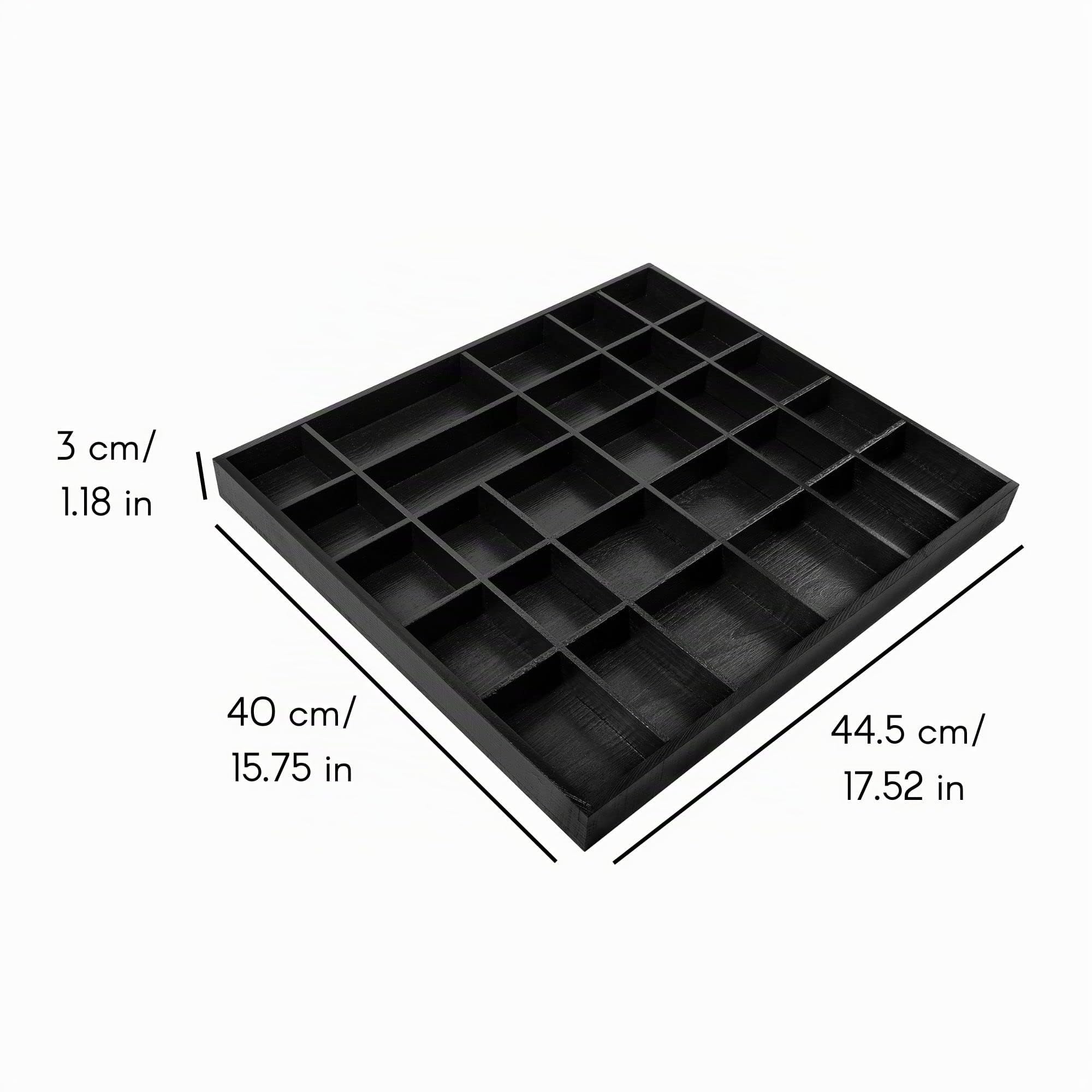 Creative Deco Vitrine Murale Petite Etagere Bois Noire | 28 Compartiments