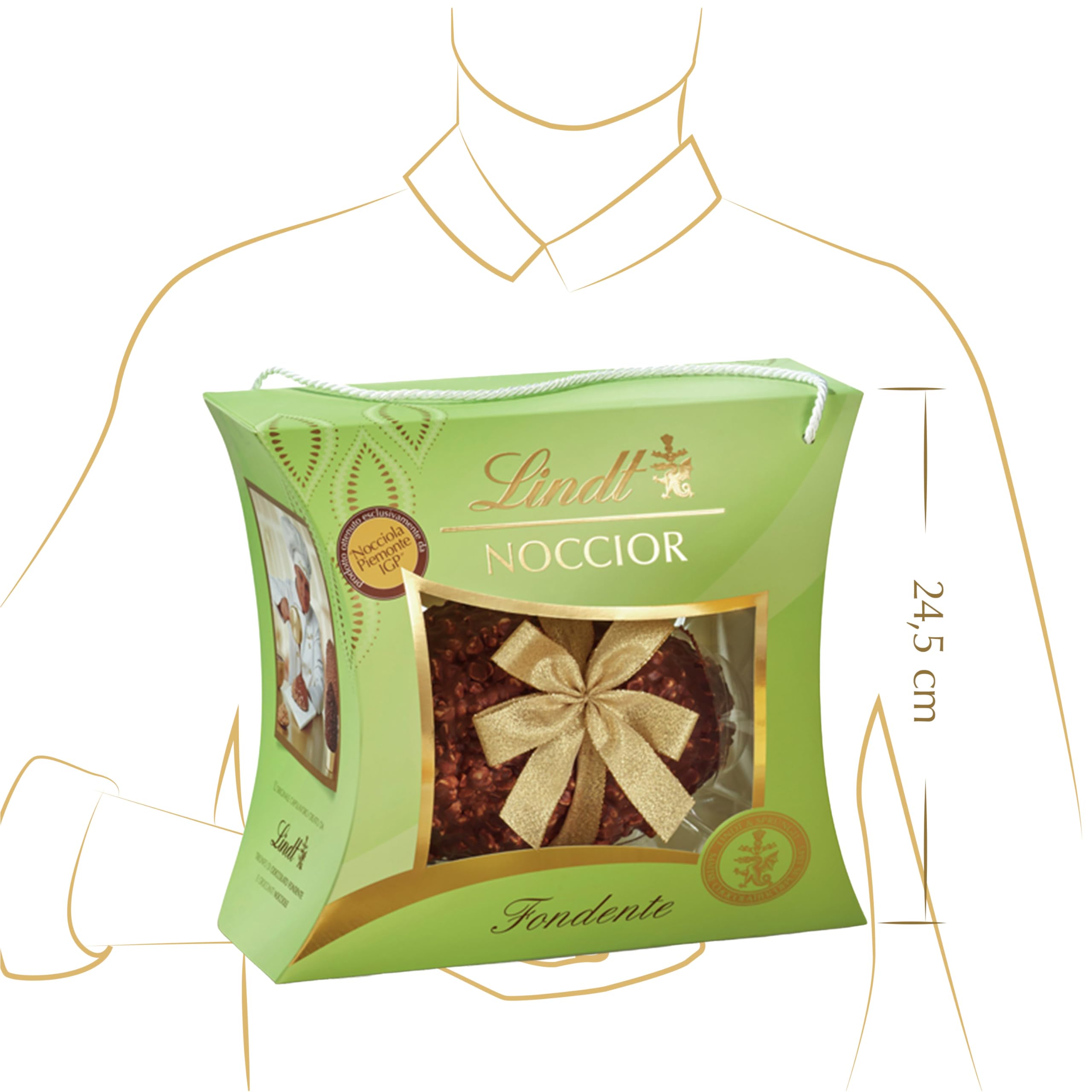 Lindt Uovo di Pasqua 2026 Noccior al Cioccolato Fondente e Nocciole Piemonte IGP, Idea Regalo Pasqua, Formato 510g