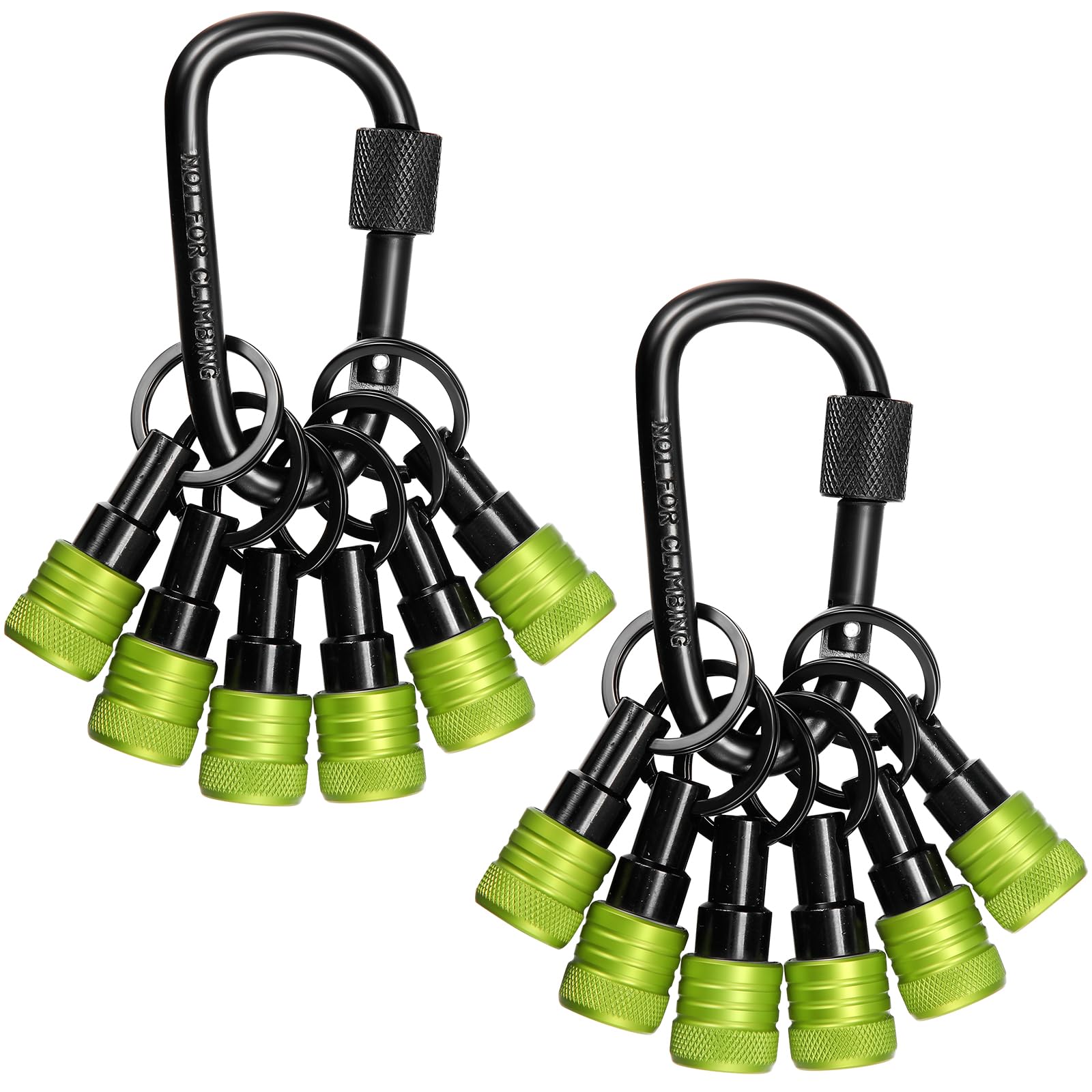 12 llaveros mejorados para brocas de 1/4 pulgadas, destornillador de vástago hexagonal, barra de extensión de liberación rápida, llavero adaptador de tornillo con hebillas de metal para herramientas