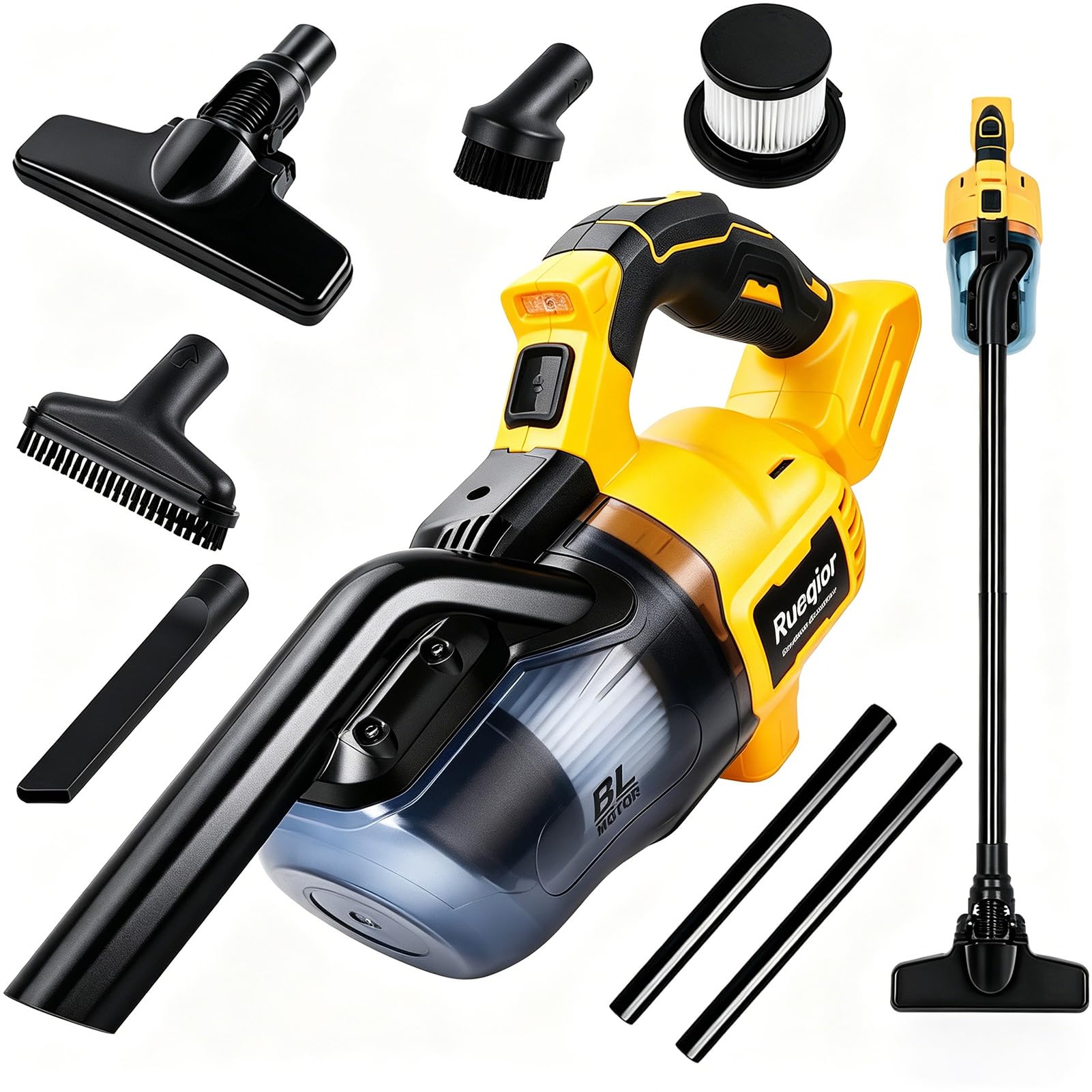 Photo 1 of ***VERY USED***Rueqior Cordless Vacuum Compatible with DeWalt 20V Battery, 5 in 1 Brushless Vacuum Cleaner with 50KPA 500W Powerful Motor, 50 CFM Portable Hand Vacuum for Home Wood Floor, Car (Battery Not Included)