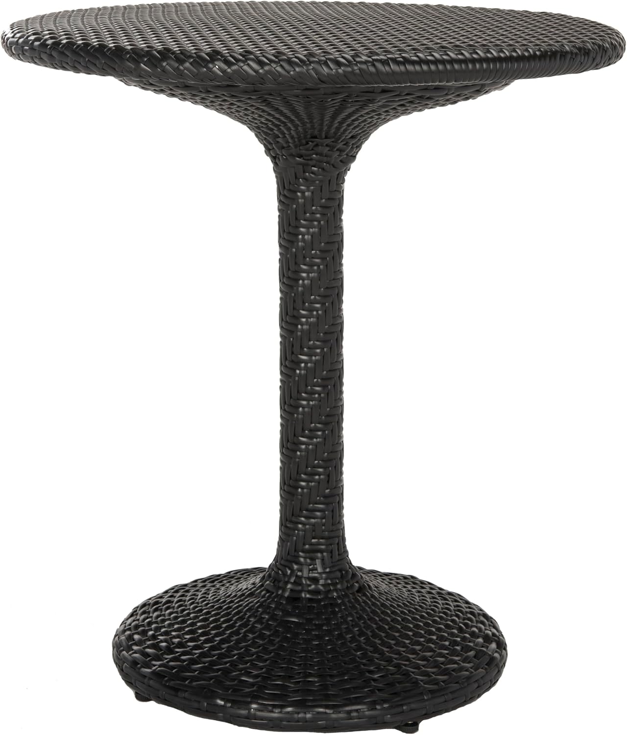 SAFAVIEH Outdoor Collection Bilson Black Rattan Rattan Bistro Table
