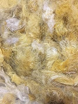 Knitsilk Premium A-Grade Mulberry Silk: Hand-Dyed Yellow & White Silk Fibers for Needle Felting, Wet Felting, Spinning, Knitting, and Sewing - 500 Grams Mulberry Fiber Silk Yarn