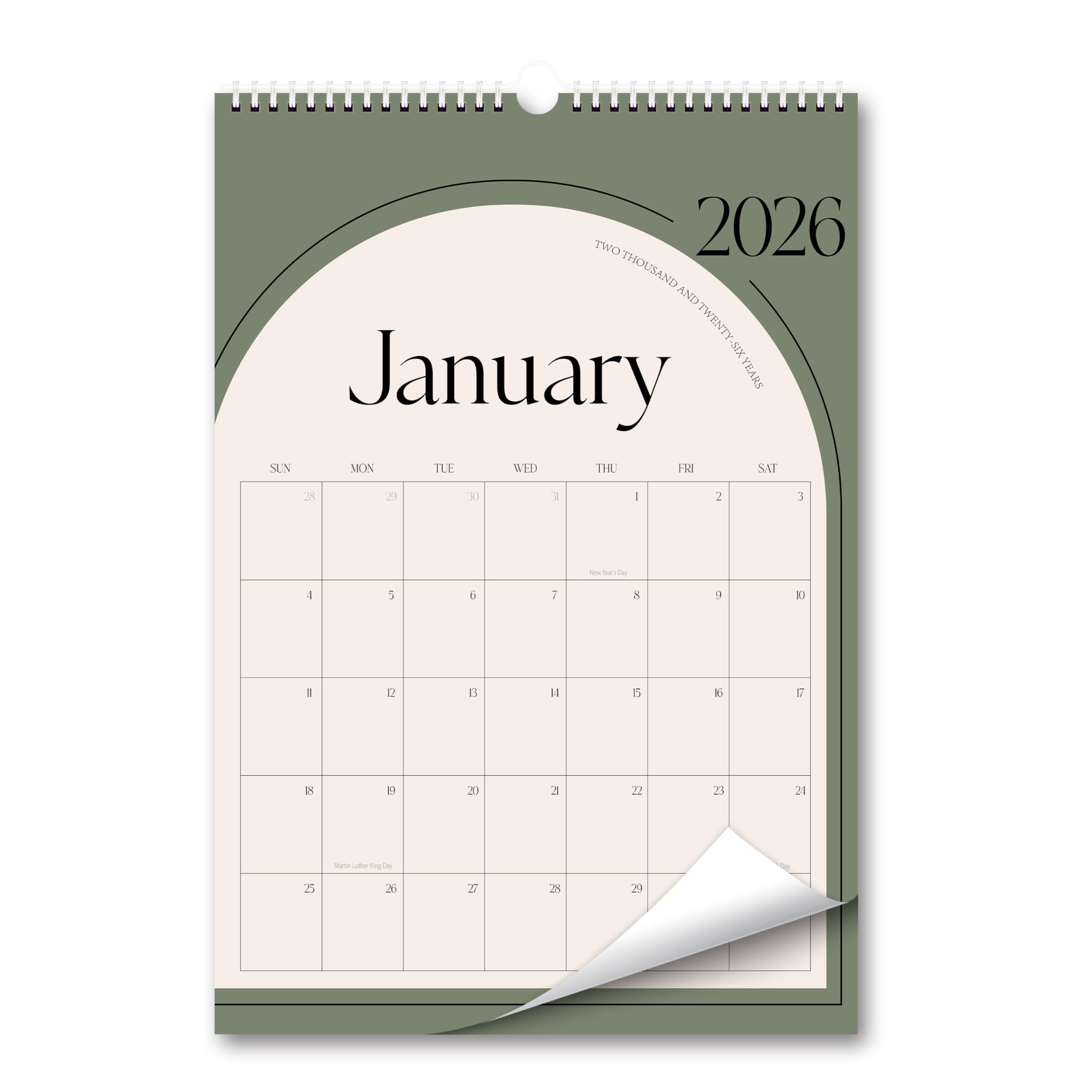 Aesthetic Wall Calendar 2025, 18 Monthly Vertical Calendar July 2025 To December 2026, 14.5" X 10.5" Modern Wall Hanging Calendar For School, Home, Office For Monthly Organizing & Planning (Brown