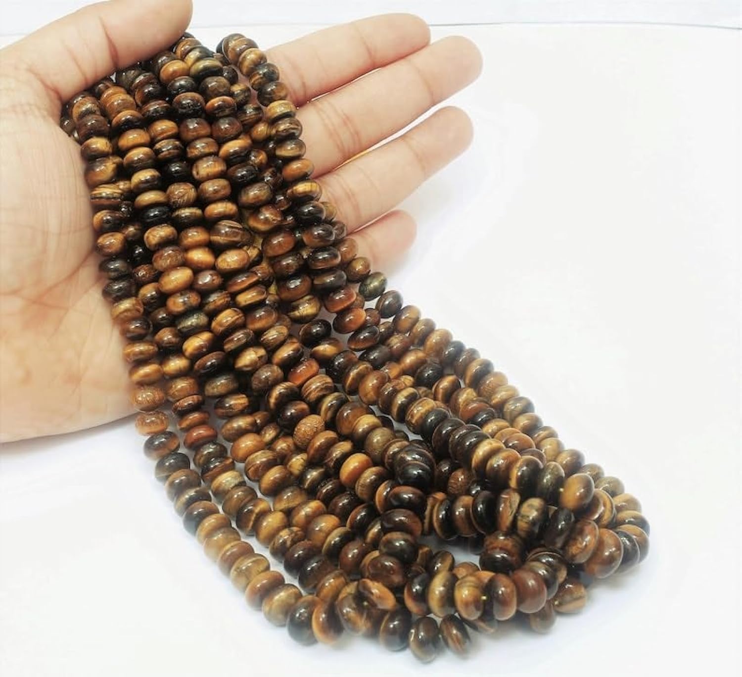 Perles œil de tigre naturel 6-12mm pour réparer et créer des colliers
