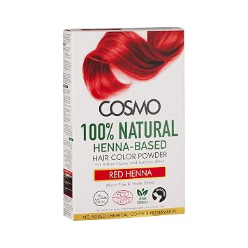100% Natural Henna Based Hair Color Powder 100g | 3.52 fl.oz, Red Henna, For Vibrant Color, Lustrous Shine, Hair Colour for All Hair Types, for Unisex