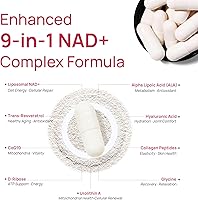 Vista 4 de Suplemento NAD+ para mujeres – Alternativa NMN con β-NAD+, Trans-Resveratrol, CoQ10, D-Ribosa – Promueve la renovación celular, la energía