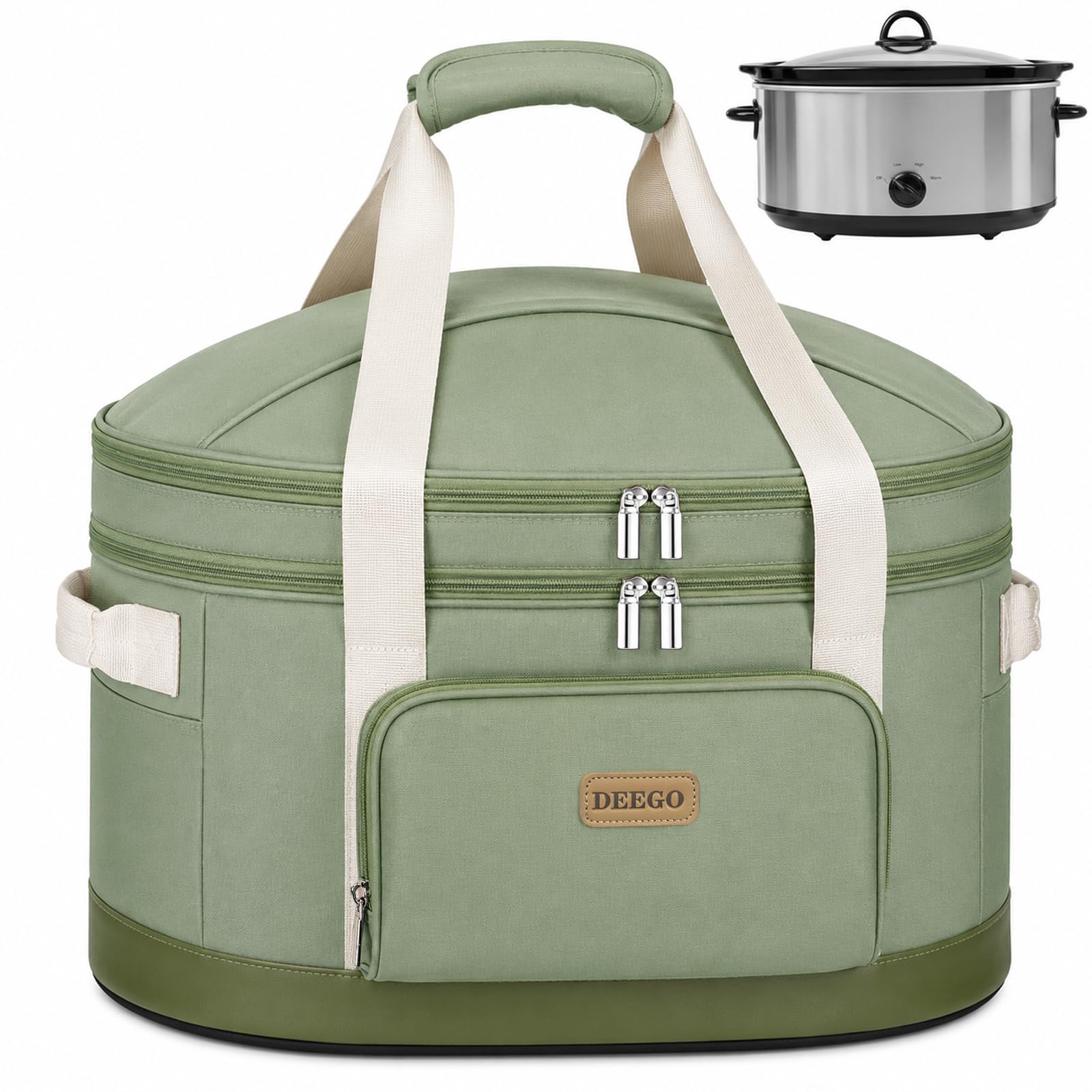 DEEGO 2‑Layer Insulated Slow Cooker Carrier Bag for Crock-Pot 6-8 Quart