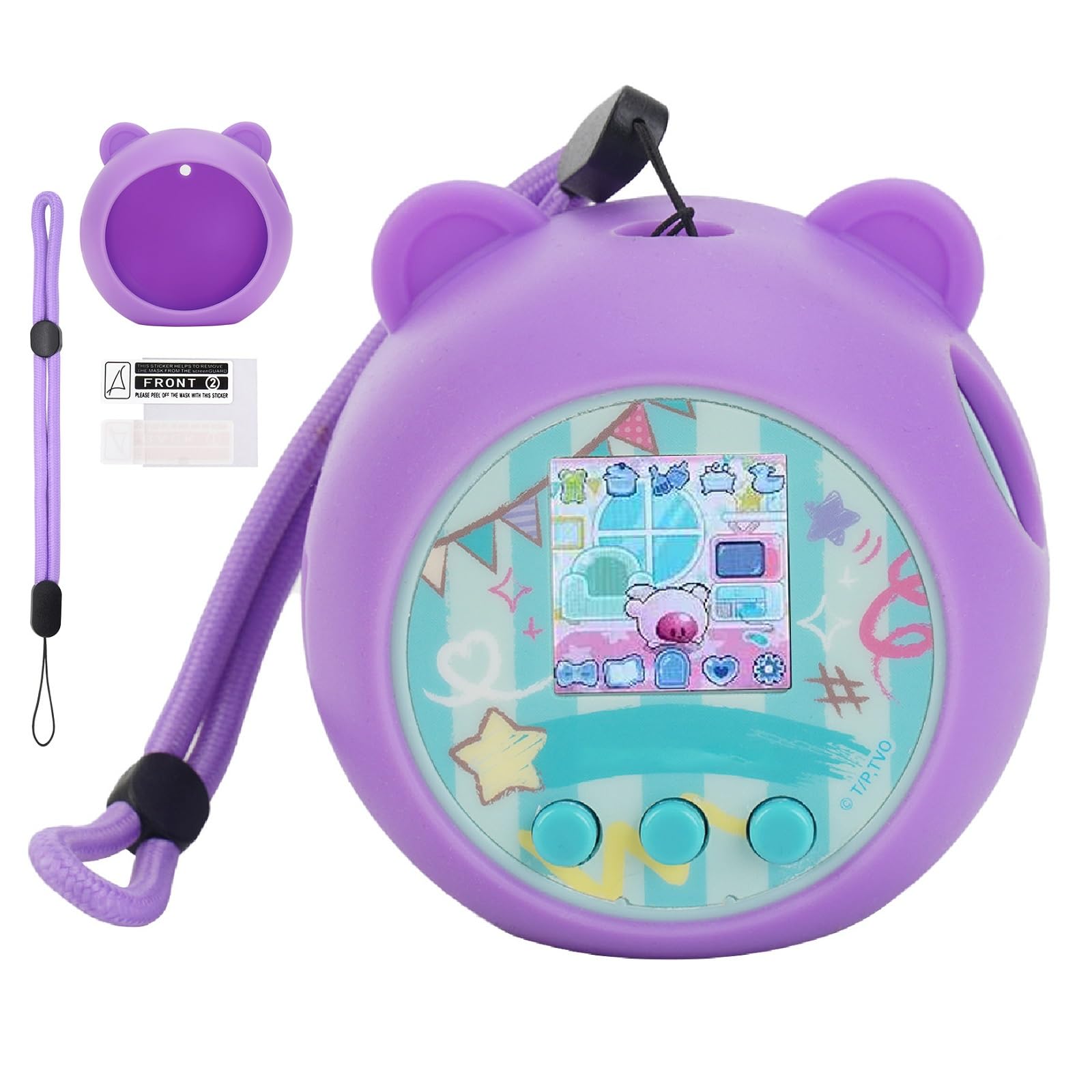 YouKnow シリコンケース Punirunesインタラクティブデジタル玩具対応 保護スキンスリーブ Punirunesバーチャル電子ペットアクセサリー用(ケースのみ)(パープル)