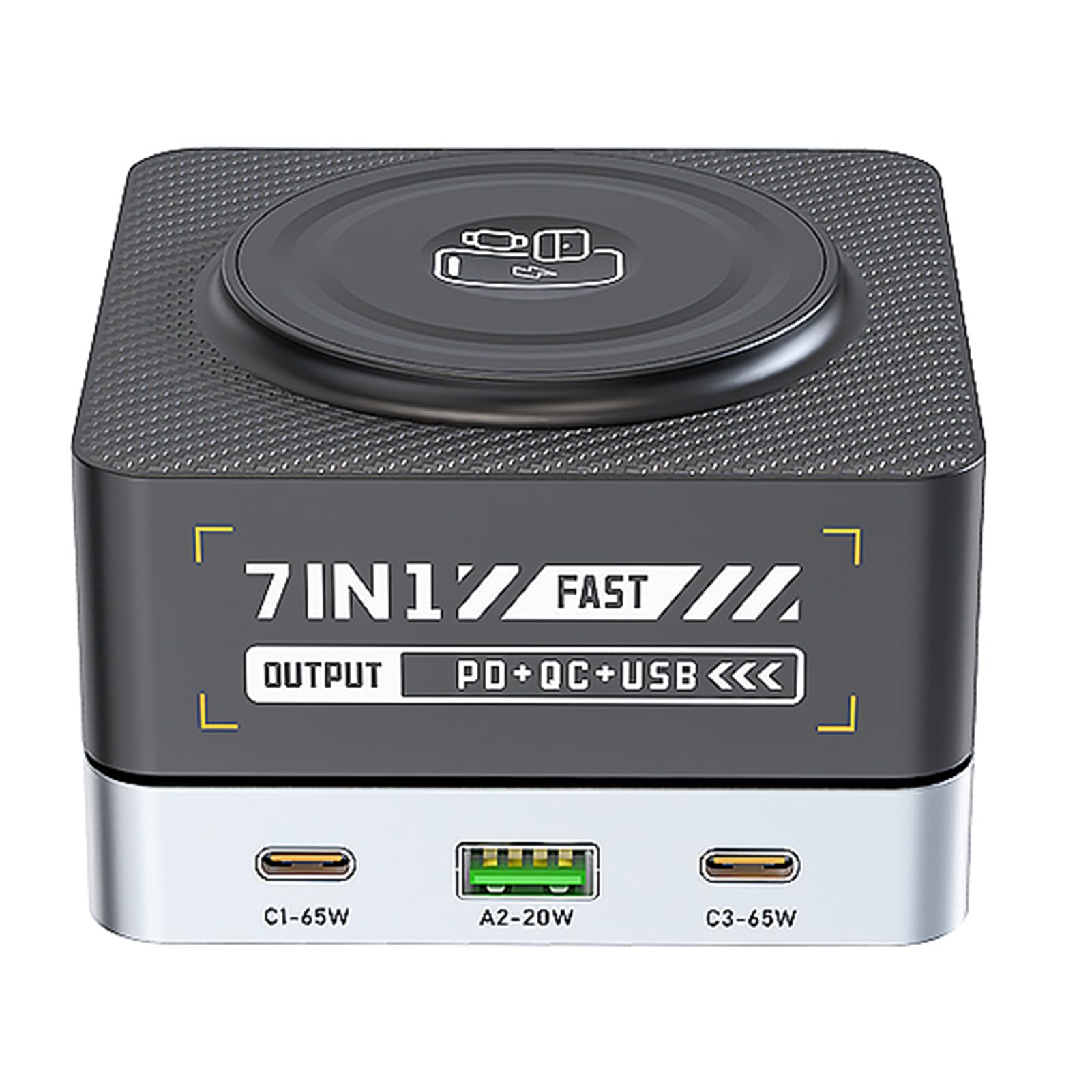 Domary WIELOFUNKCYJNA STACJA ŁADOWANIA 7 W 1 USB PD BEZPRZEWODOWE ŁADOWARKI MAGNETYCZNE DO WIELU URZĄDZEŃ SZYBKA ŁADOWARKA BIUROWA Z INTELIGENTNYM ROZDZIAŁEM ZASILANIA DLA PODRÓŻY DO