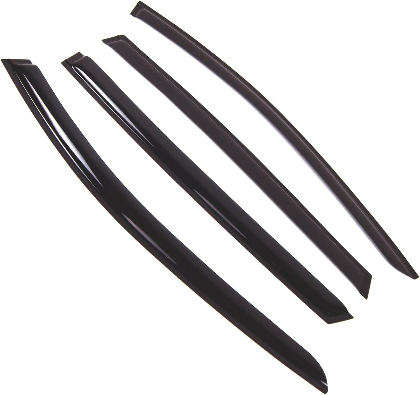 TuningPros Outside Mount Window Vent Visors Rain Guards Compatible with Mercedes R320 R350 R500 2006-2010 | Side Window Wind Deflectors Rain Shields | Smoke Tinted, 4 Pcs Set, DGWV-731