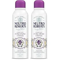 Neutro Roberts, Deodorante Spray Firenze, Senza Sali di Alluminio, Zero Macchie, con Olio Essenziale di Iris e Ambra Grigia, Con Puro Olio di Glicerina, Deodorante Donna e Uomo, 200 ml, 48h