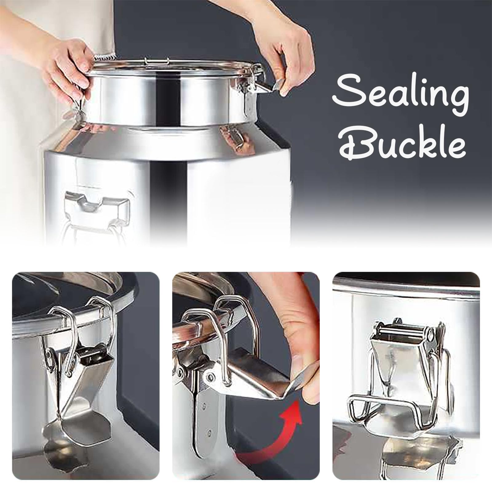 Cubo De Leche De Acero Inoxidable con Grifo Y Tapa Hermética. Jarra De Leche con Grifo. Contenedor De Transporte De Acero Inoxidable para Leche Y Aceite, 5 litros.(5L)