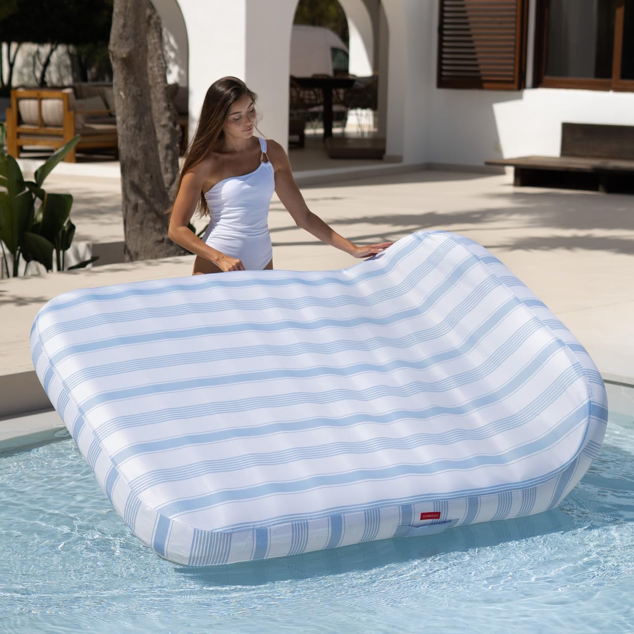 Flamingueo Colchoneta Piscina - Tumbona Hinchable - Extra Grande - Estructura Interior PVC - Funda Exterior Poliéster