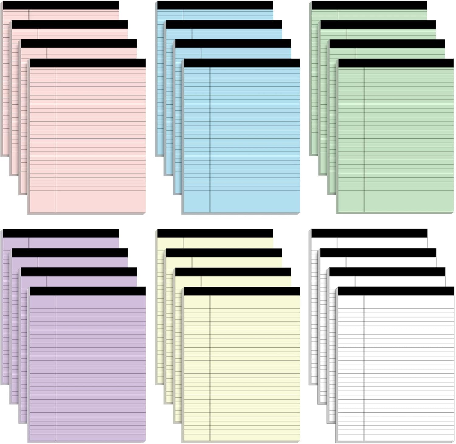 Gueevin 24 Pieces Legal Pads 8.5 x 11 Inches Writing Pads