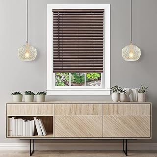 Achim Home Furnishing Cordless GII Luna 2" Slat Mahogany Venetian Window Blinds 29" W x 64" L