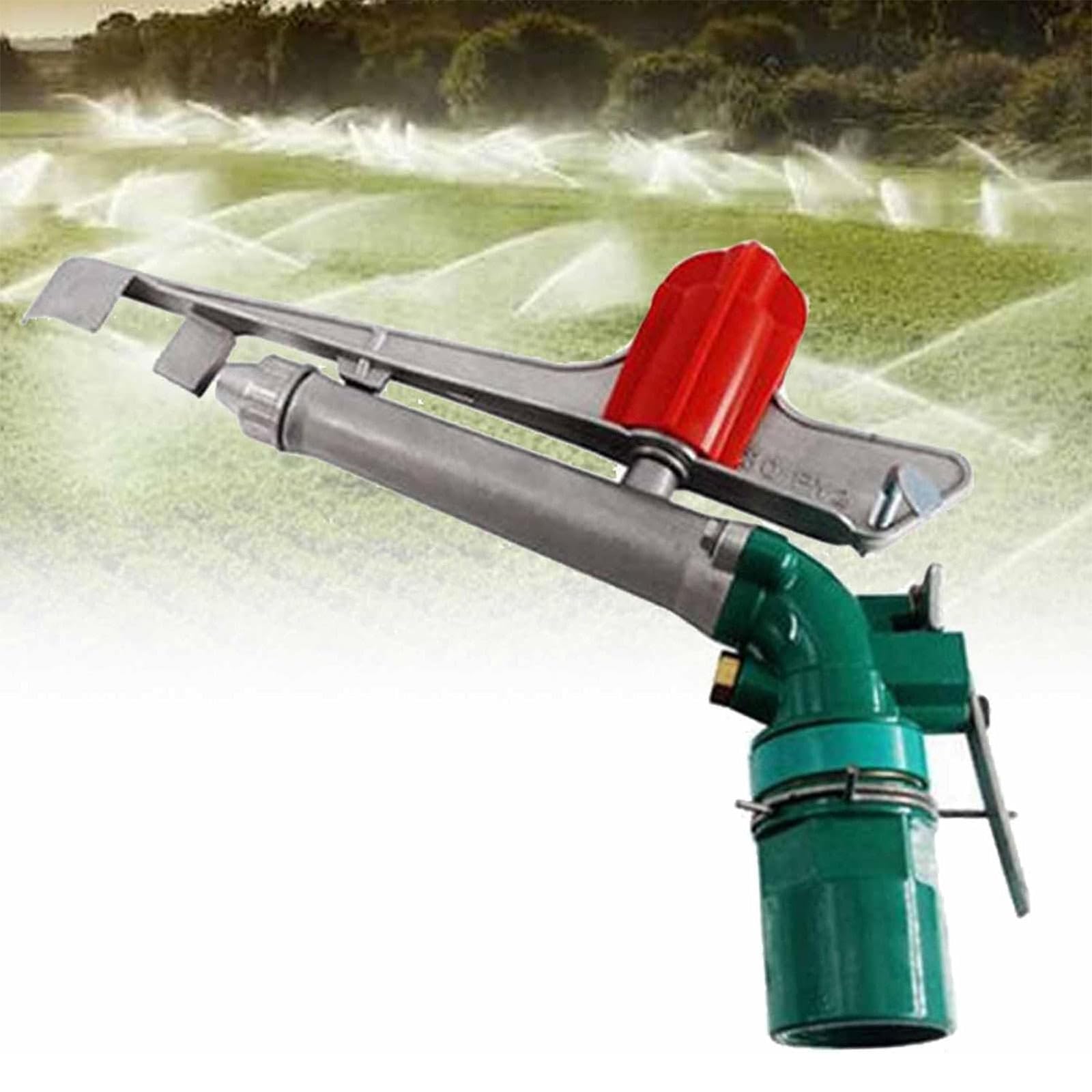 Aspersor de riego agrícola, aspersor de Impacto, aspersor de césped, aspersor Giratorio de 360°, ángulo Ajustable para Granjas, huertos y silvicultura, 2,5 Pulgadas